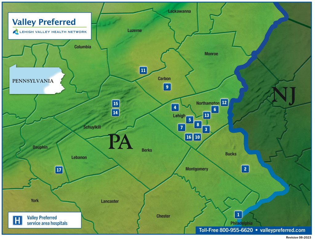 Valley Preferred Service Map - August 2023