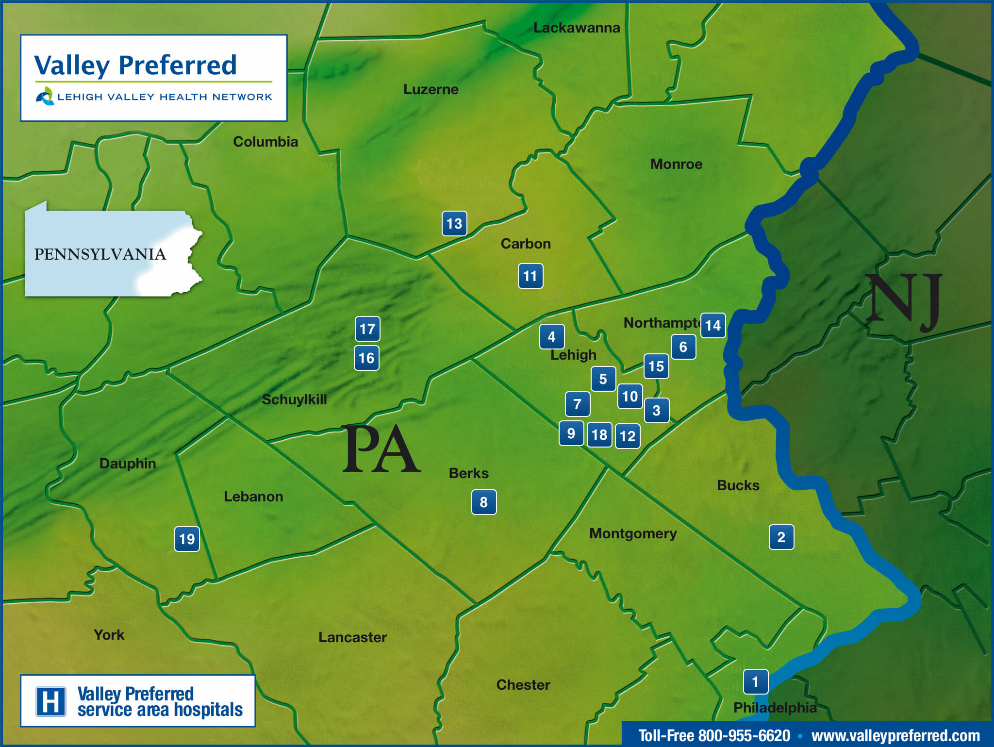 Valley Preferred Service Map - 2024